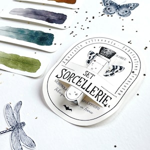 Aquarelle artisanale Set Sorcellerie image 1