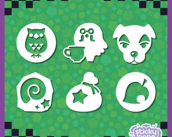 Calcomanías inspiradas en Animal Crossing