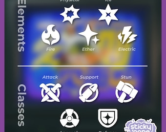 Sticker pour classe et élément - Inspiré par Zenless Zone Zero
