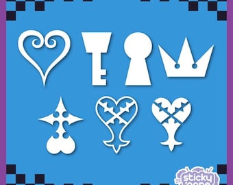 Stickers symboles inspirés de Kingdom Hearts