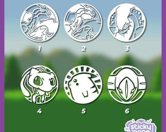 Calcomanía con diseño de moneda de Pokémon