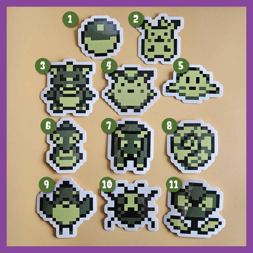 RBY Party Sprites - Pokemon-inspired Stickers - Etsy