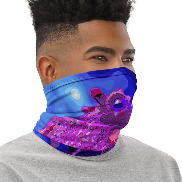 Neck Gaiter with Hand-drawn Octopus