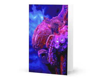 Greeting Card with Hand-drawn Octopus and Humorous Message