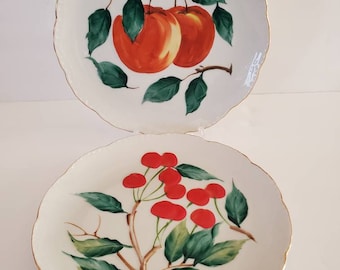 2 Hand Painted Salad Plates Set of 2