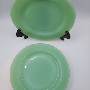Fire King Jadeite Restaurant Ware Dessert Pie Salad Plate 1940s Set of 4