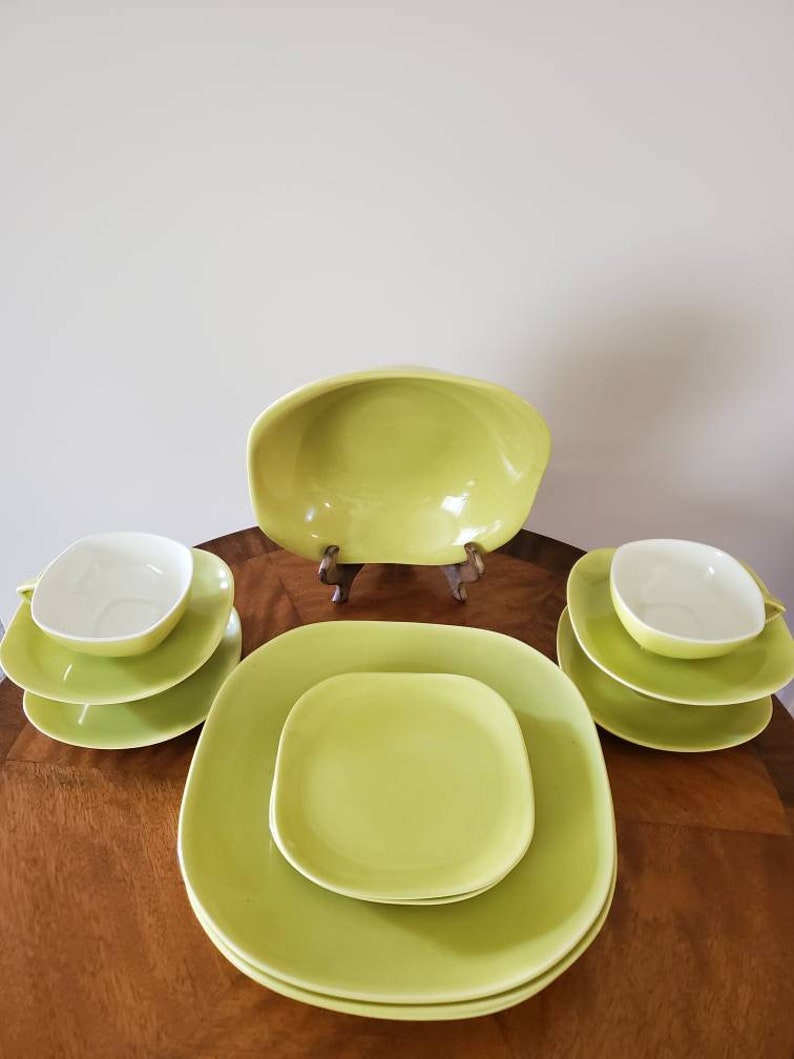 Mid Century Modern Style Dinnerware Plates Cups Bowls MCM Retro Etsy
