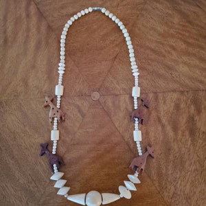 African Necklace Giraffe Wood Beads Safari Animal  Mother&#39;s Day