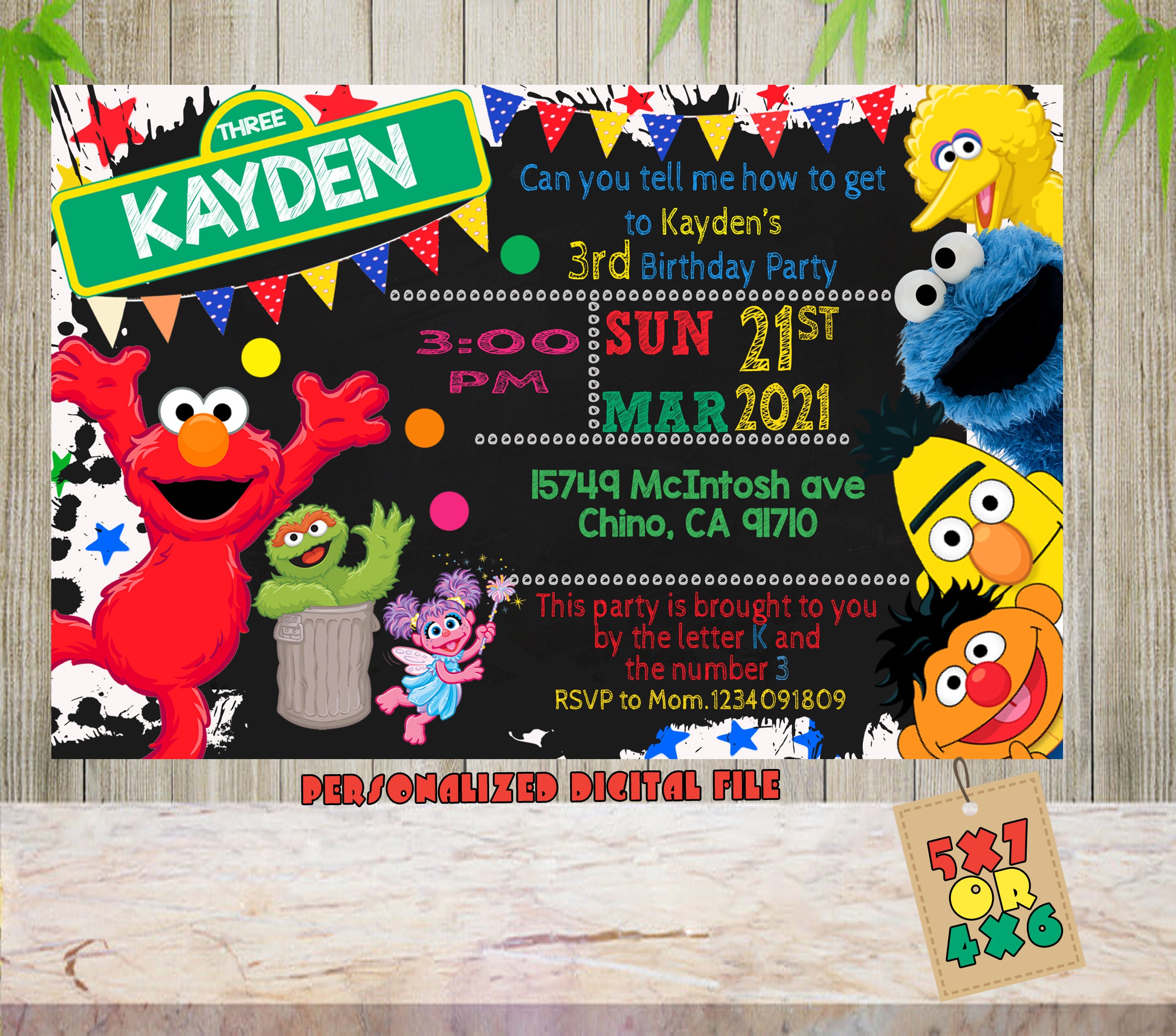 Sesame street invitation sesame invitation sesame birthday Etsy