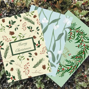 Lot de 3 cartes de Noël écologiques