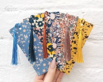 Patterned Bookmark, Patterned Bookmarks with Tassel, Floral Bookmarks