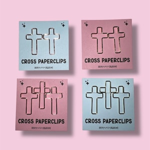 Gold and Rose Gold Cross Paperclips, Christian Bible Accessories, Christian Stationary Accessories, Bible Paperclips