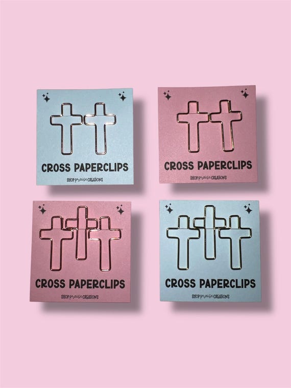 Gold and Rose Gold Cross Paperclips, Christian Bible Accessories, Christian Stationary Accessories, Bible Paperclips