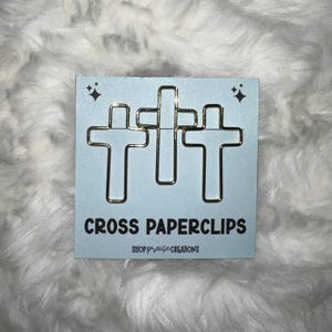 ゴールドとローズゴールドの十字架型ペーパークリップ、キリスト教聖書アクセサリー、キリスト教文具アクセサリー、聖書ペーパークリップ Gold