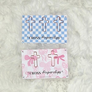Gold and Rose Gold Cross Paperclips: Christian Bible Accessories