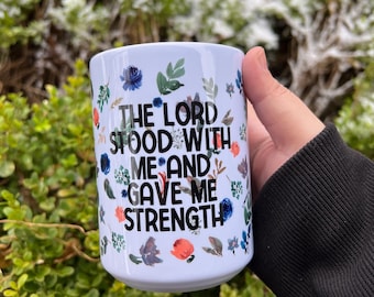 2 Timothy 4:17 Christian Ceramic Mug, Bible Verse Gift