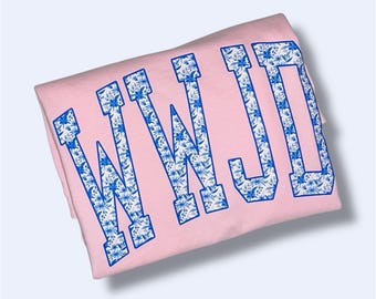 Comfort Colors WWJD Shirt: Blue Floral Christian Tee
