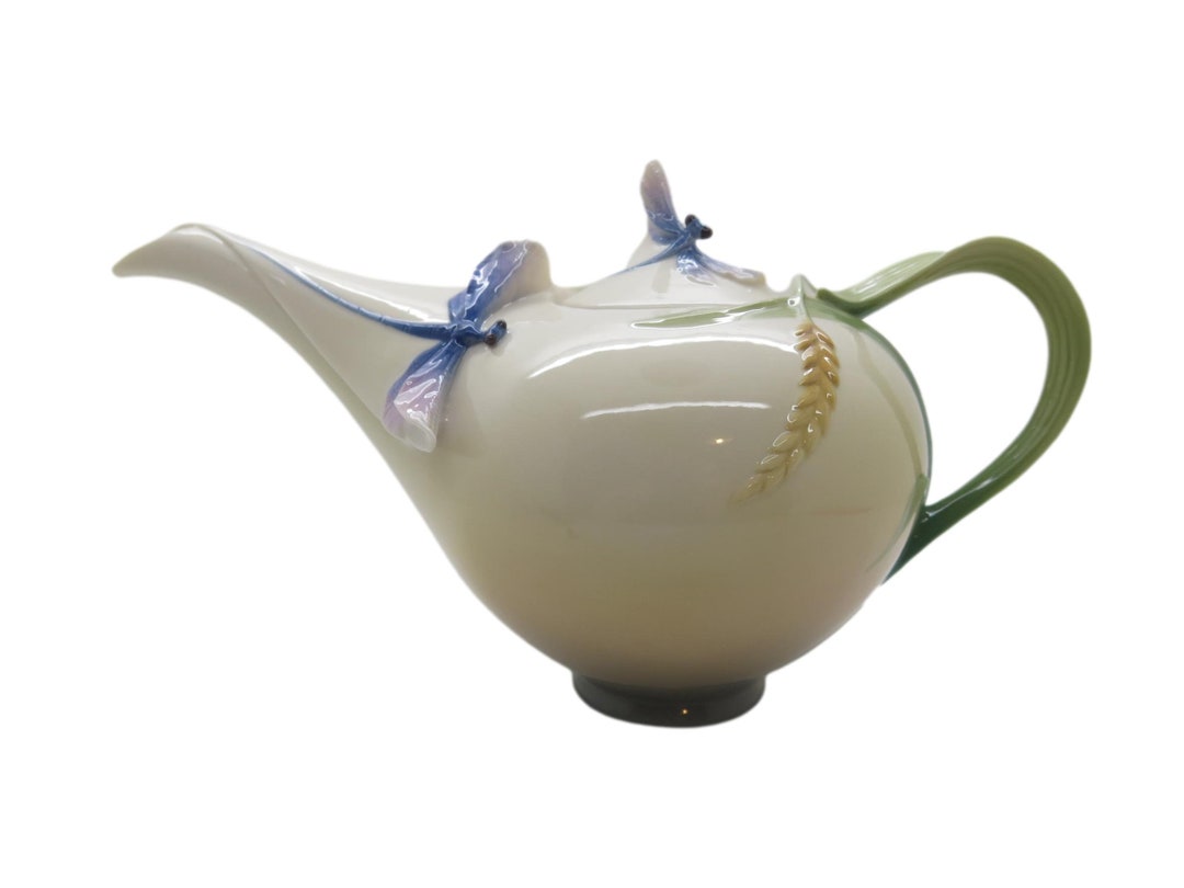 Franz Porcelain Dragonfly Teapot FZ00117 Fine Porcelain Excellent Etsy
