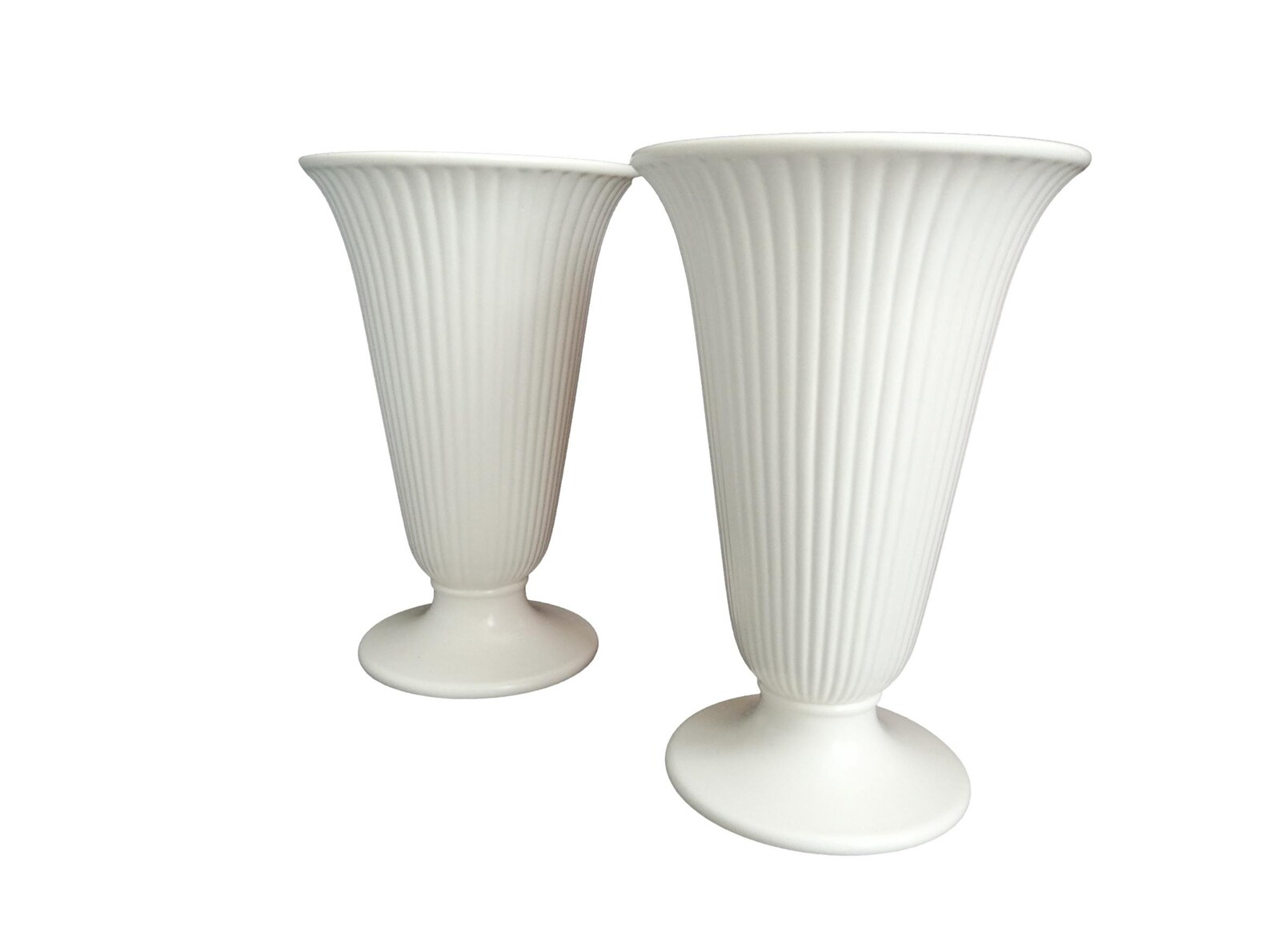 Wedgwood Moonstone Tall 8 Inch Fluted Trumpet Vase Vintage Etsy