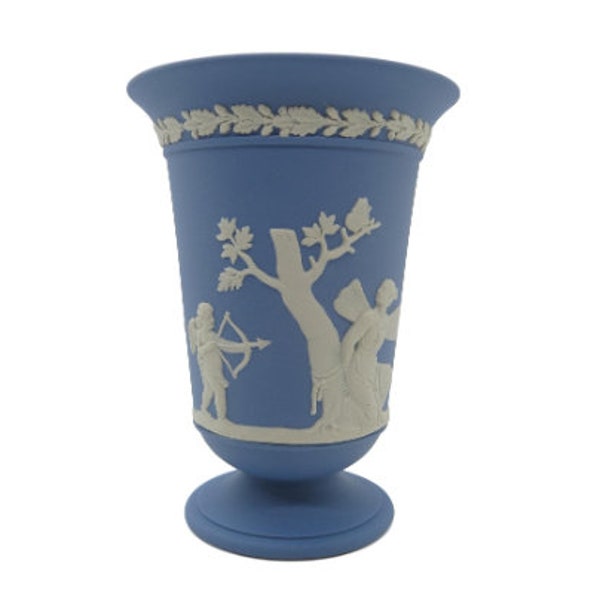 Wedgwood Jasperware Spill Vase  Psyche Bound By Cupid  Light Blue Jasper Excellent