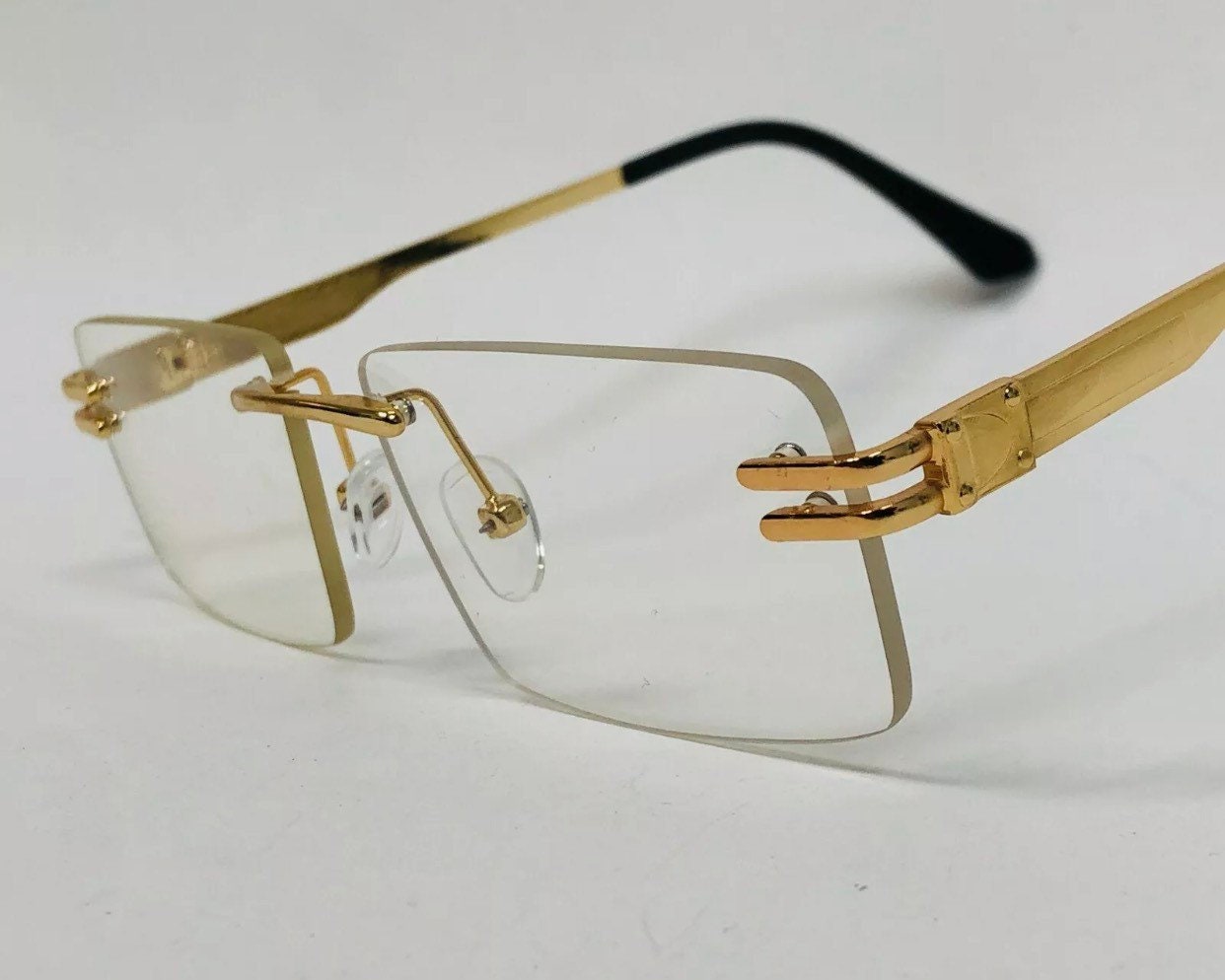 Rimless Buffs Glasses Classic Clear Etsy