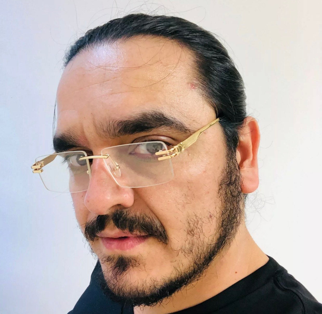 Rimless Buffs Glasses Classic Clear Etsy