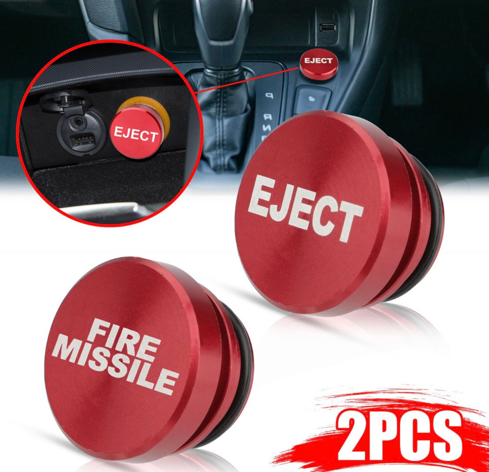 2pcs Universal Fire Missile Eject Button Car Cigarette Lighter Etsy