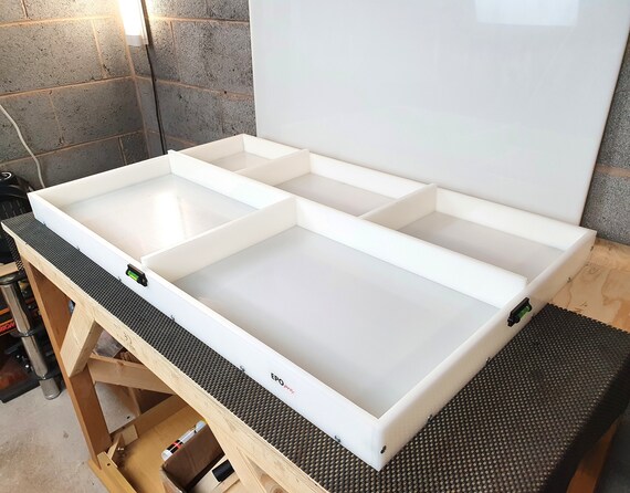 100x60cm/39&quot;x24&quot; Multifunctionele HDPE Herbruikbare vorm Epoxy Salontafel Grootte Mold Epoxy Hars Makers met Ronde Insert (geen nivellering voeten)