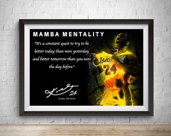 Mamba Mentality Canvas Framed 0.75in Printing in US NEW