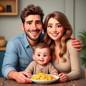 Pixar 3D Cartoon Animation Portrait, personalisierte Familie 3D Pixar, Cartoon 3D Portrait, Portrait vom Foto, 3D Paar Portrait