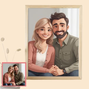 family Personalized Cartoon Illustration |  Custom Portrait from Photo | family Portrait Gift | Digital Portrait Modern Vector Portrait Art