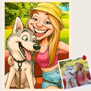 Custom 2D Cartoon Portrait from Photo – Personalized Digital Drawing, Fun Avatar for Social Media, Gift for Friends & Family Custom Portrait
