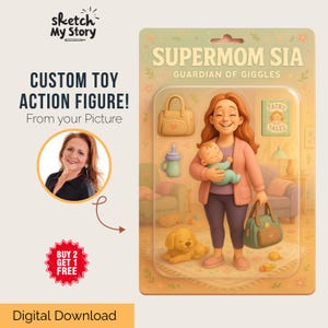 Custom Toy Action Figure from Your Photo Personalized Mini Figurine Digital Download Gift for Him, Her, Dad, Friends, cartoon Figure custom
