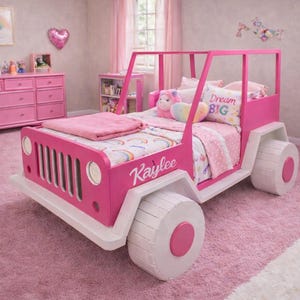 Planos para construir la cama Jeep de ensueño para niñas - Cama individual de madera (Descarga digital)