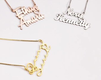 Double Name Necklace - Etsy