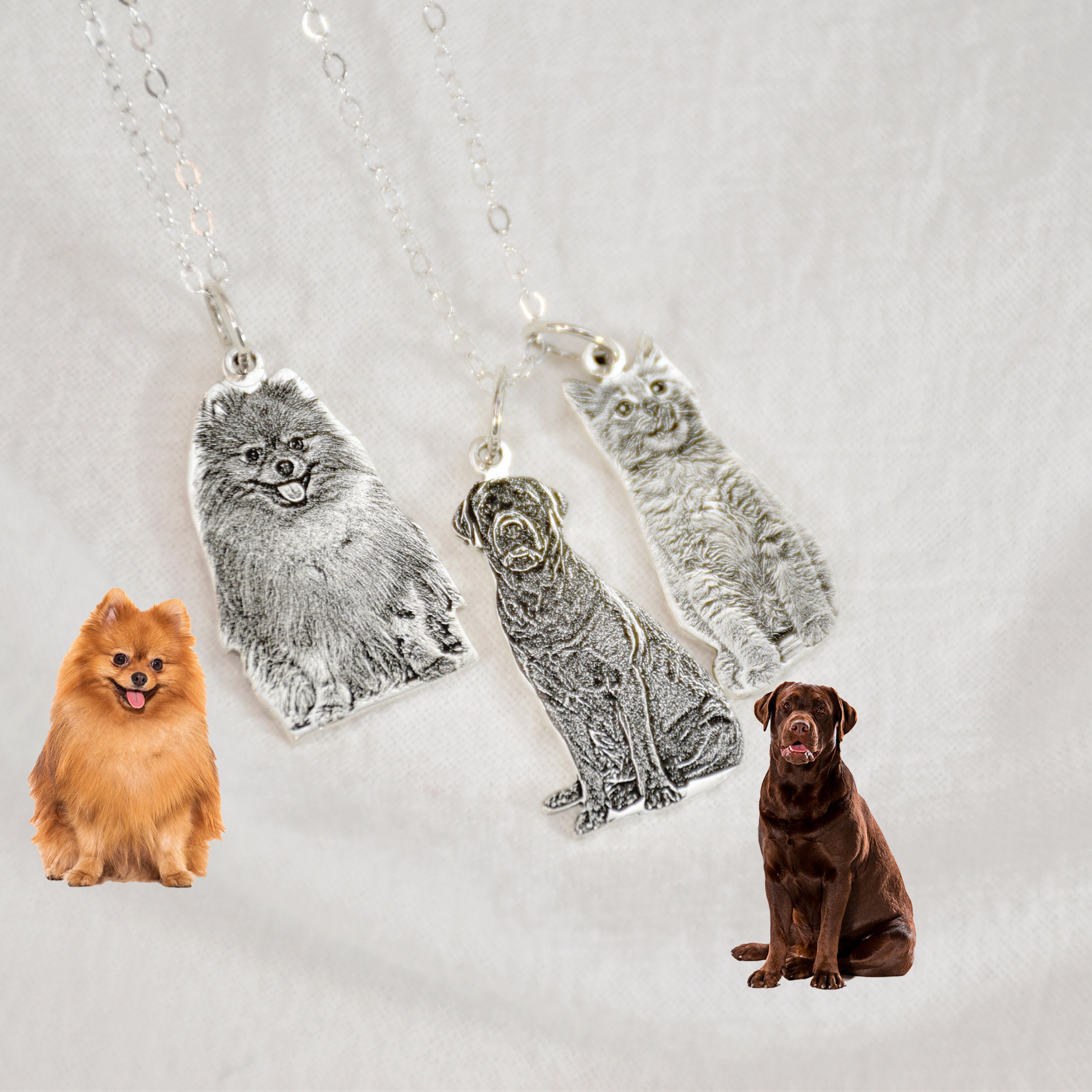 Custom Dog Necklace Personalized Pet Photo Necklace Custom Etsy