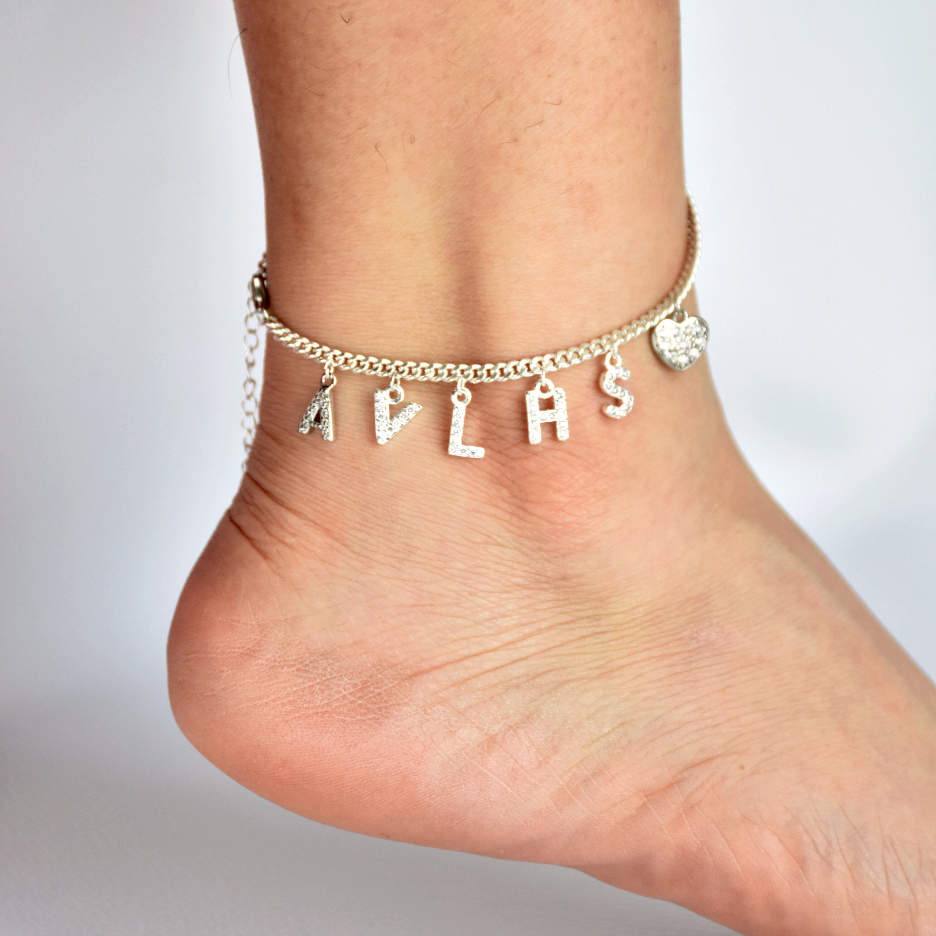 Personalized Initial Anklet Custom Letter Anklet Custom Word Etsy UK