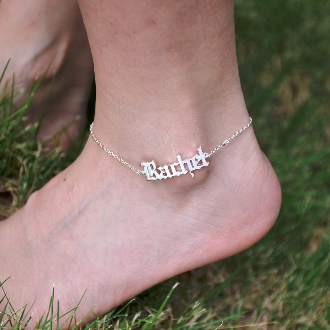 Personalized Ankle Bracelet With Name Customized Name Ankle Etsy UK