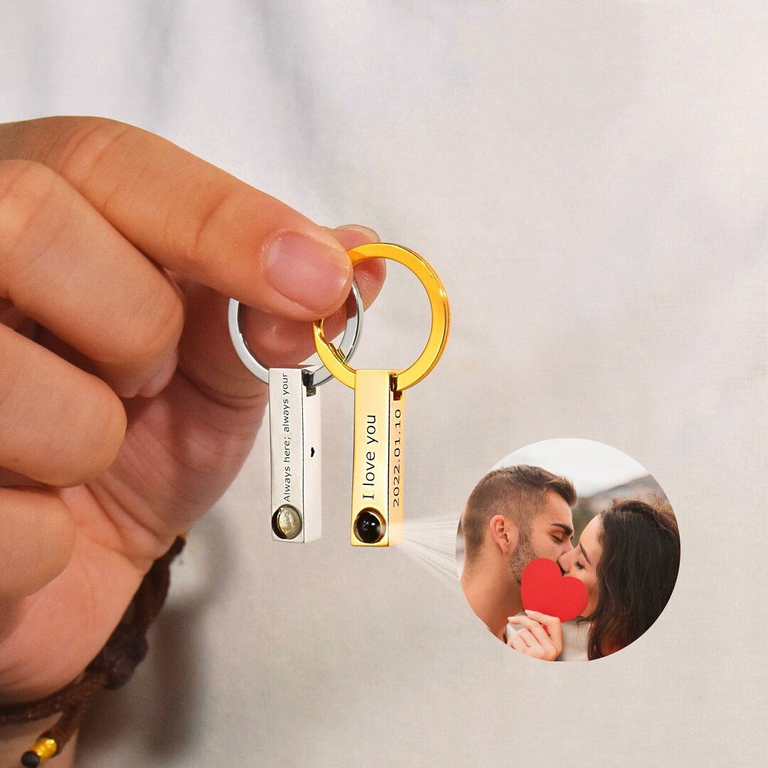 Projection Photo Keychain Bar Keychain Personalised Photo Etsy UK