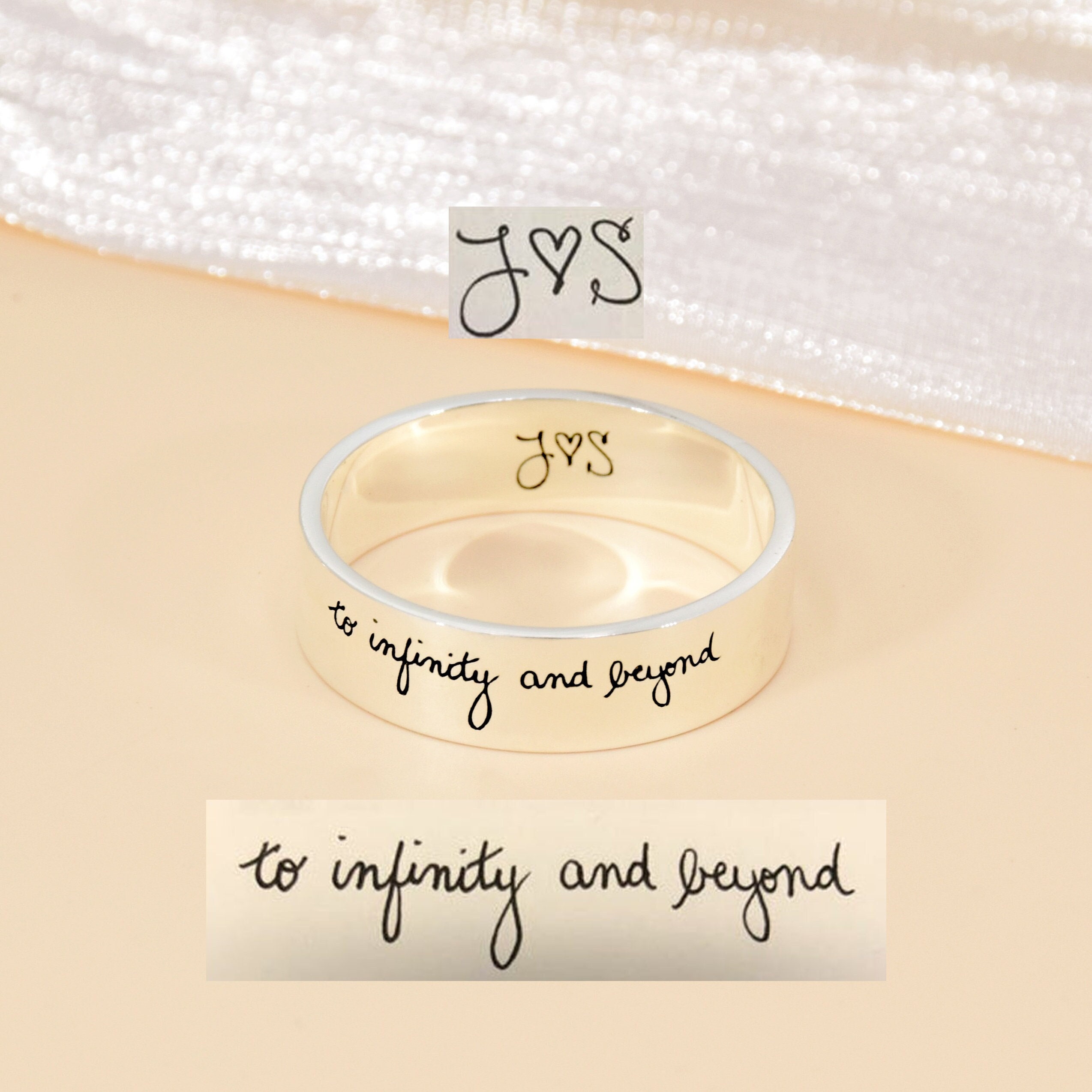 Custom Handwriting Ring, Handwriting Ring, Engagement Rings, Personal…