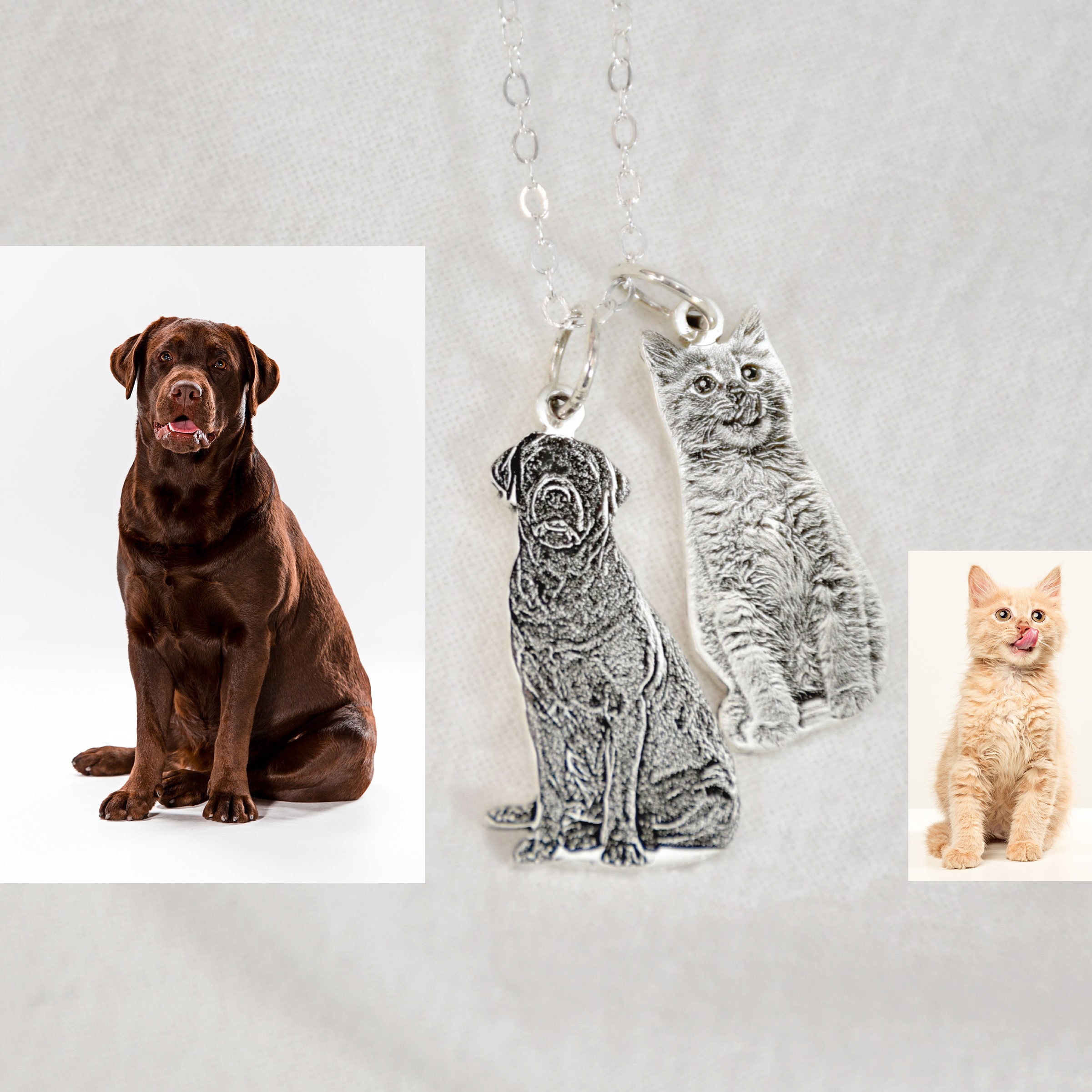 Custom Dog Necklace Personalized Pet Photo Necklace Custom Etsy