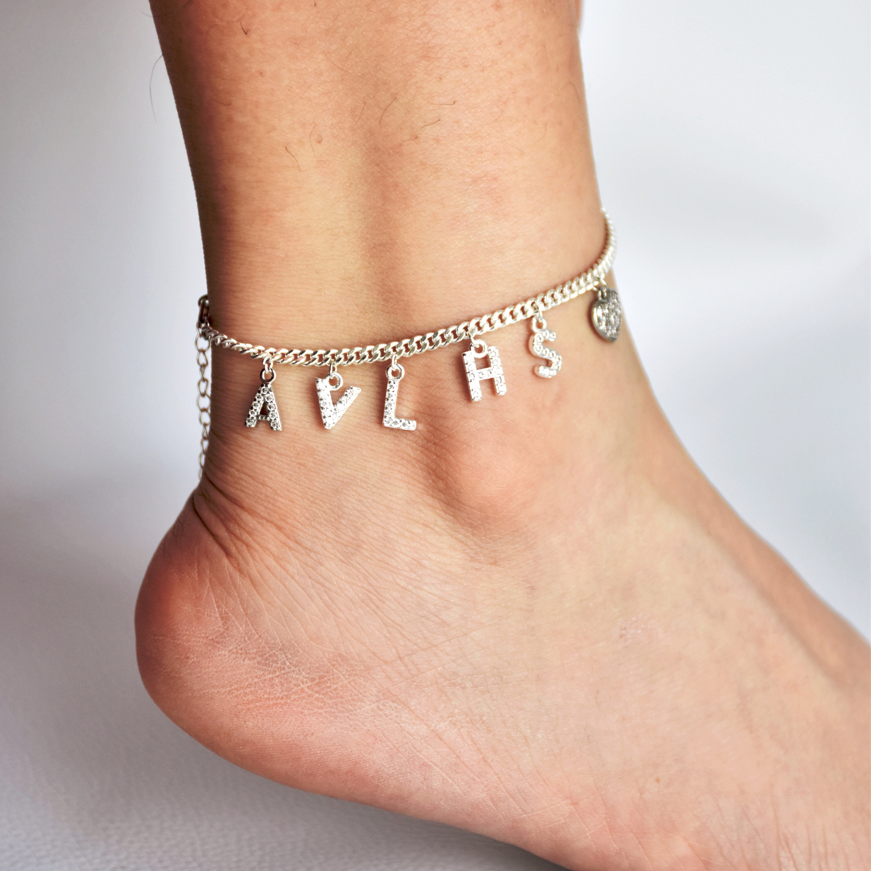 Personalized Initial Anklet Custom Letter Anklet Custom Word Etsy UK