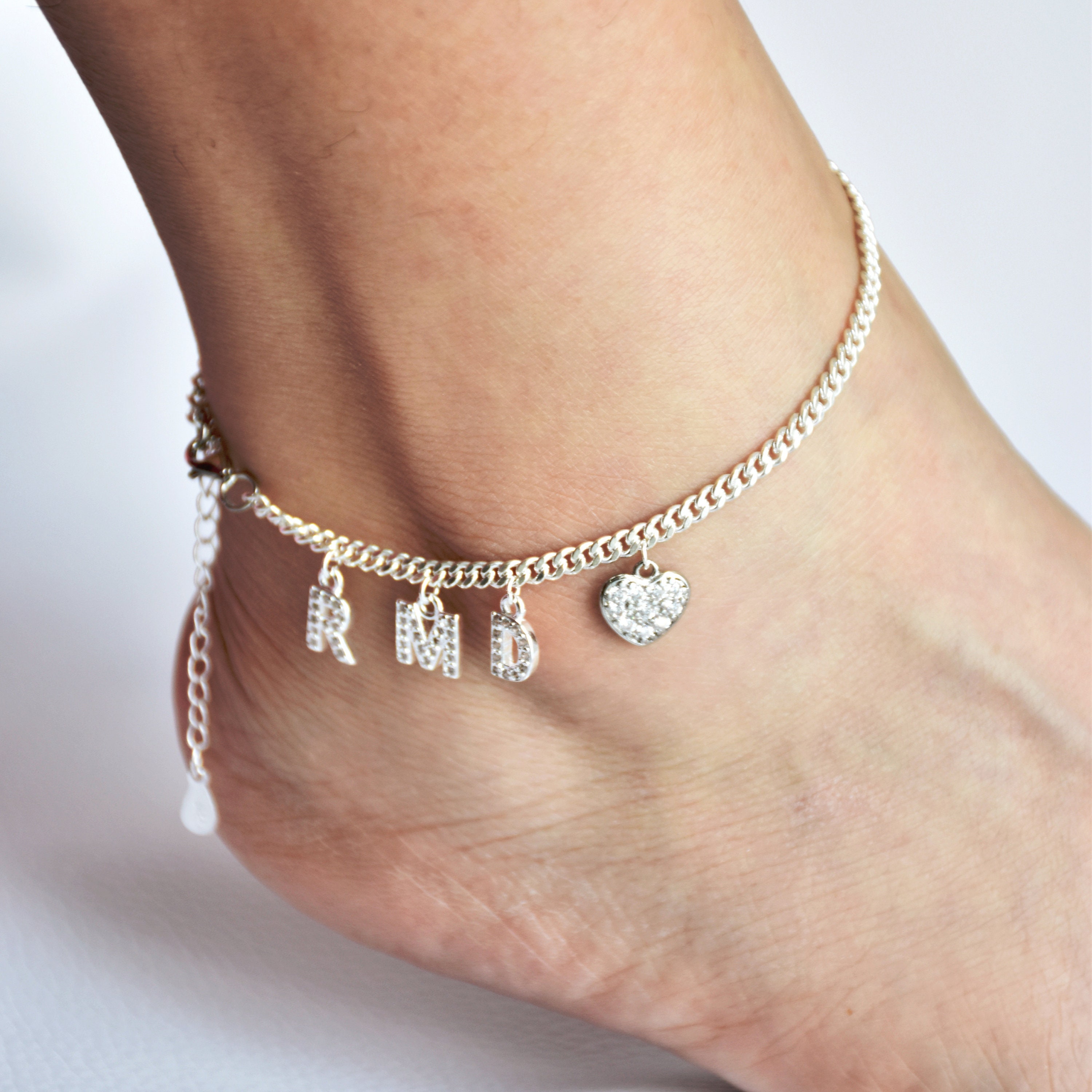 Personalized Initial Anklet Custom Letter Anklet Custom Word Etsy