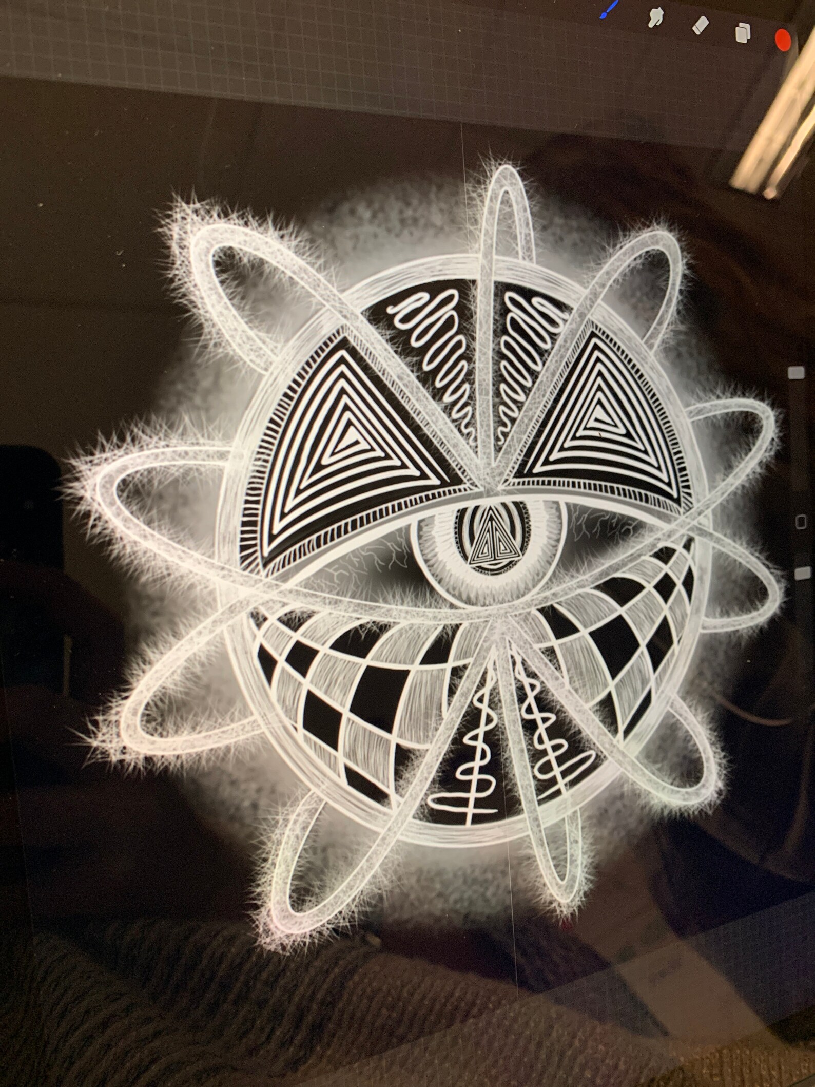 Schwarzes Auge Mandala schwarz und weiß Design | Etsy