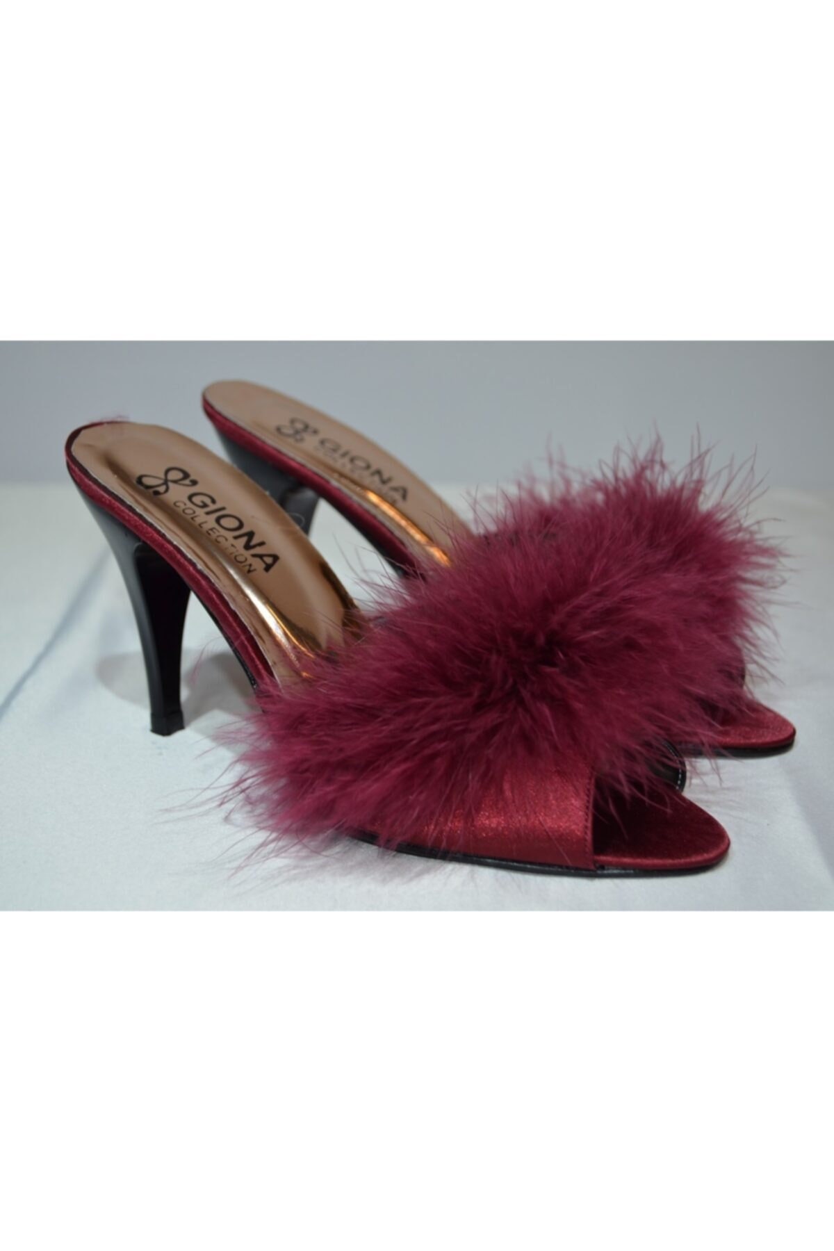 Women Vintage Furry Heeled Slippers Wedding Mule Slipper Etsy