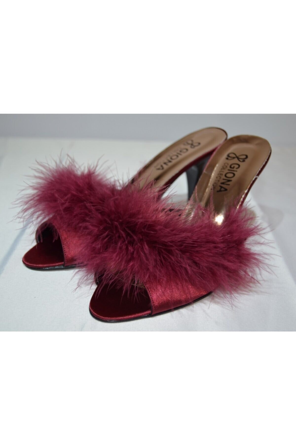 Women Vintage Furry Heeled Slippers Wedding Mule Slipper Etsy