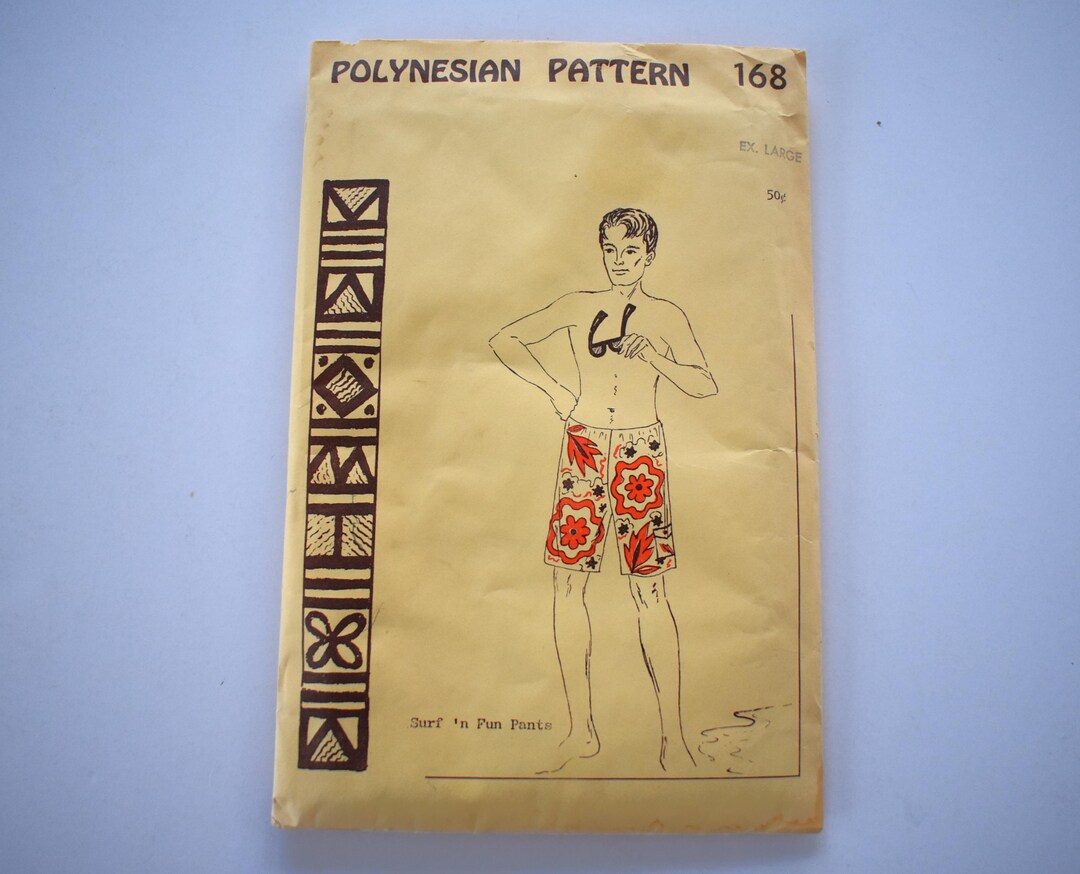 Man Fun Pattern Polynesian Pattern 168 Sewing Pattern - Men's Size XL Surf 'N Fun Pants ...