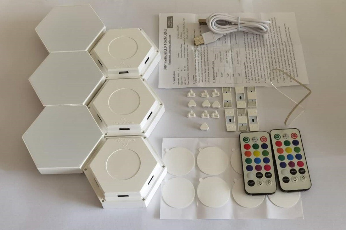 Hexagonal Touch Sensitive Colorful Modular Quantum Lamp Led Etsy