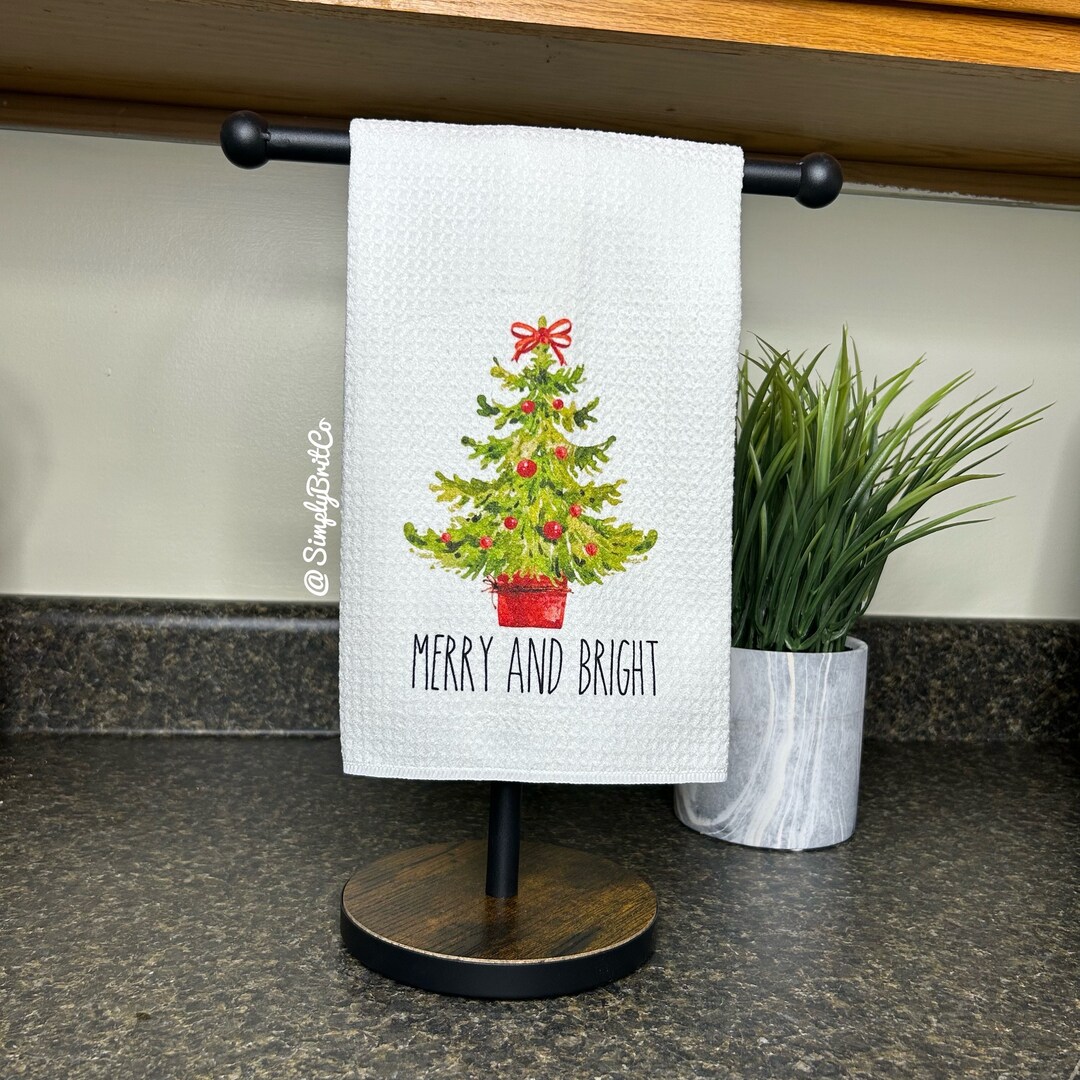Christmas Tree Kitchen Towel Christmas Kitchen Decor Etsy