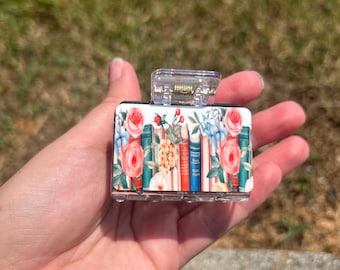 カスタム ブック ラバー 2 インチ ヘア クロー クリップ | クロー クリップ | 彼女へのギフト | 母の日ギフト |